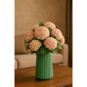 Yeşil Dekoratif Vazo – Minimalist Tasarım, Şık Duruş- Modern Formlu Vazo