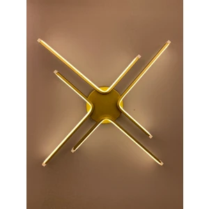 Yüksek Aydınlatmalı Kuzey Yıldızı Model Gold Tavan Plafonyer LED Avize, 3 Renk Aydınlatma