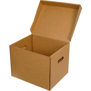40X33X30CM Kapaklı Saklama Kutusu - Arşiv Kutusu - Arşiv Kolisi - Kraft - Çift Oluklu -5 Adet