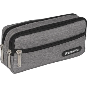 Gri Üç Gözlü Su Geçirmez Kumaş Kalem Çantası Kalemlik 110