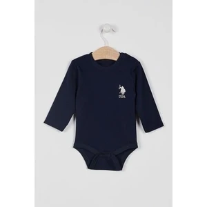 U.S. Polo Assn. Lisanslı Lacivert Kız Bebek Uzun Kol Body Zıbın