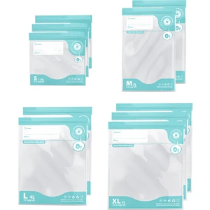 10'lu Vakumlu Gıda Saklama Torbası - Hava Almaz Kilitli Şeffaf Poşet Vakumlu Poşet