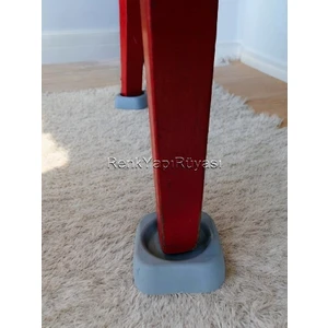 Koltuk, Yatak, Baza, Berjer Ayakları Için Yükseltici ve Koruyucu Silikon Papuç, Gri Renk Ayak 4 Adet