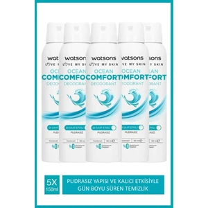 Ocean Comfort Deodorant Sprey Pudrasız 5x150ml
