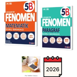 Fenomen Yayıncılık 5.sınıf Matematik B + Paragraf B Soru Bankası Set Priz Tutucu Hediye 2025-2026 Müfredat