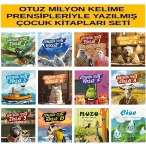 Set 30 Milyon Kelime ile Yazılmış Güvercin Posta Teşkilatı 10 Kitap Çise ve Muzo Kitabı Hediye