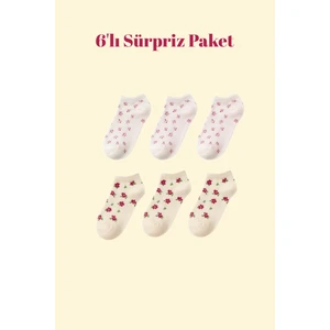 Kadın Desenli 6'lı Karışık Step Çorap