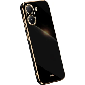 4U Sky Xınlı Xiaomi Poco X7 Pro 5g Kılıf Tpu Telefon Kılıfı Galvanik Çerçeveli-Siyah (Yurt Dışından)