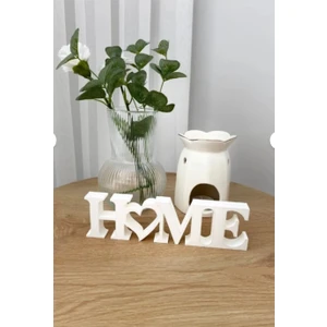 Home Yazılı Dekoratif Biblo ve Masaüstü Dekor - Beyaz 22 cm x 6 cm (Büyük Boy)