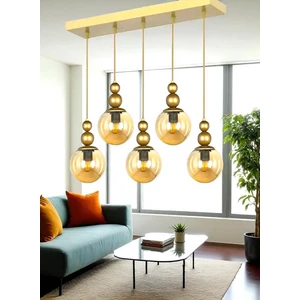 Spor Modern Avize Eskitme Yemek Masası Bal Cam