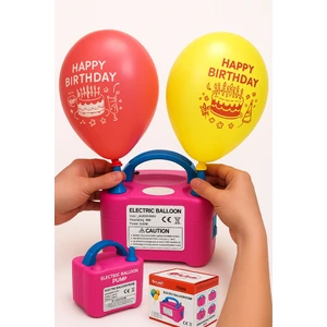 Çift Çıkışlı Elektrikli Balon Şişirme Makinesi – Pembe & Mavi (Model 73005)