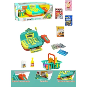 Brother Toys 29 Parça Mikrofonlu Barkod Okuyuculu Sesli Işıklı Yazar Kasa Market Oyuncak Yazarkasa