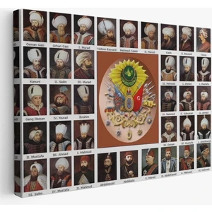 Osmanlı Padişahlarının Tümü Dekoratif Duvar TABLOSU-6549