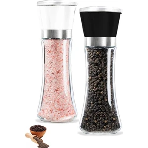 Karabiber Tuzluk Değirmeni Baharat Öğütücü Seramik Bıçaklı Dayanıklı 2li Değirmen Seti