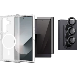 Samsung Galaxy Z Fold 7 Kılıf Manyetik Şarj Özellikli Kapak Ekran Koruyucu Lens Koruma Set