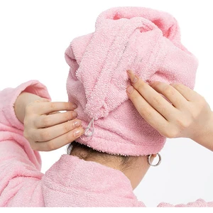 Düğme Lastikli Havlu Bone , Saç Bone ,pamuklu Saç Bone , Bukle Baş Havlusu ,saç Kurutma Bonesi