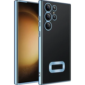 Galaxy S23 Ultra Kılıf Kamera Korumalı Logo Gösteren Xemu Omega Kapak-Sierra Mavi