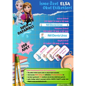 Ceres Studio Okul Etiketi Kalem Defter Kişiye Özel Isim Yazılabilen Etiket 258 Adet Elsa