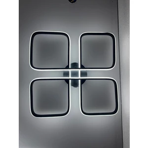 Yüksek Aydınlatmalı Kare Siyah Tavan Plafonyer LED Avize, 3 Renk Aydınlatma