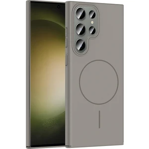 Galaxy S23 Ultra Kılıf Magsafe Şarj Özellikli Xemu Ruby Silikon Kapak - Gri