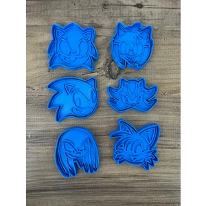 Sonic (Sonik) Temalı Kurabiye Kalıbı, Oyun Hamuru Kalıbı, Kil Kalıbı Seti