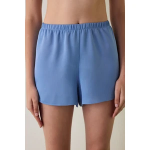 Mavi Luna Dantelli Saten Şort Pijama Altı