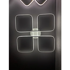 Yüksek Aydınlatmal 4'lü  Kare Beyaz Tavan Plafonyer LED Avize, 3 Renk Aydınlatma 4