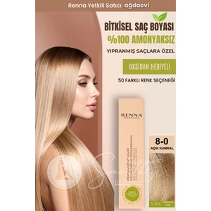 Amonyaksız Bitkisel Yıpranmış Saçlar İçin Saç Boyası 8-0 Açık Kumral 60 ml