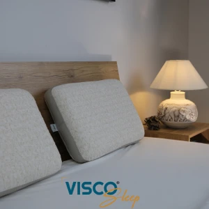 Visco Sleep Visco Yastık Ergonomik Yastık Fiore Doğal Keten Kılıflı Yastık 65x40x14  cm