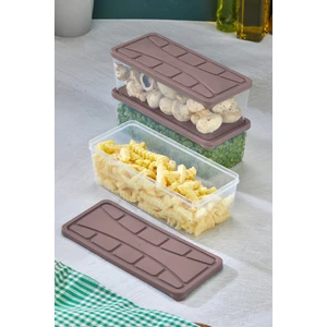 Ny Home Saklama Kabı 3 Adet 2000 ml Kahverengi