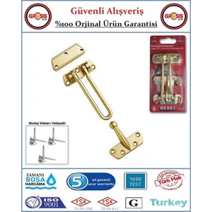 Çelik Kapı Emniyet Kelepçesi - Sarı Kaplama