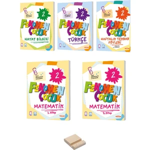 Fenomen Yayıncılık 2. Sınıf Matematik 1-2 Türkçe Hayat Bilgisi ve Tekrar Föyleri 5li Set + Telefon Tutucu