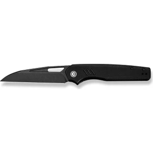 Guile Front Flipper & Thumb Hole Knife Black G10 Handle Black Stonewashed Çakı