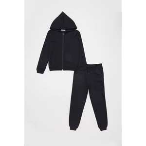 Kapüşonlu Fermuarlı Unisex Çocuk Eşofman Takımı