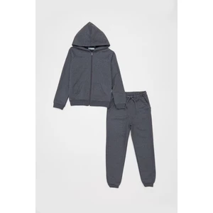 Kapüşonlu Fermuarlı Unisex Çocuk Eşofman Takımı