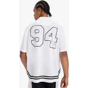 Hızlı Kuruyan Oversize Geniş Kalıp Bisiklet Yaka Sırt Baskılı Sporcu Kısa Kollu Tişört E4126AX25SM