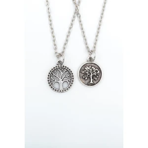 2'li Minimal Hayat Yaşam Ağacı Erkek Kadın Kolye Seti - 29871