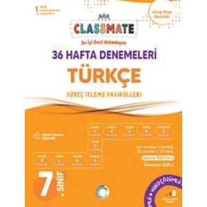 7. Sınıf Türkçe Classmate 36 Hafta Denemeleri