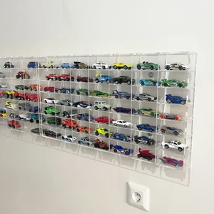 Lucent Tasarım 49 Araçlık Pleksi Kapaklı Hot Wheels Araba Rafı – Duvara Monte Koleksiyon Standı