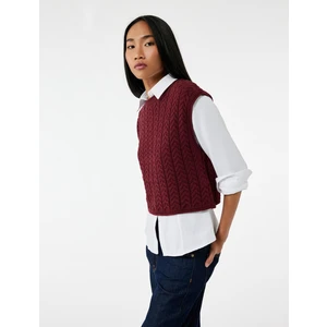 Kolsuz Bisiklet Yaka Saç Örgü Süveter