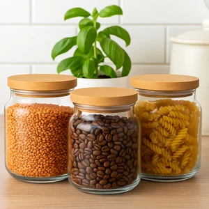 Joy Kitchen 3'lü Ahşap Kapaklı Kavanoz - Küçük Boy