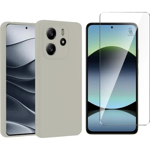 Xiaomi Redmi Note 14 4g ile Uyumlu Kılıf Esnek Premium Telefon Kılıfı ve Temperli Cam Ekran Koruyucu