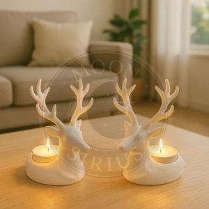 MOON SİRİUS Dekoratif Geyik Figürlü LED Mumluk