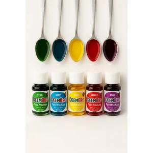 Sıvı Gıda Boyası Seti 5 Adet 5 Renk 10 ml x Su Bazlı Likit Gıda Boyaları