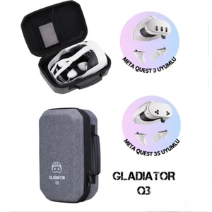 Q3 Gri Meta Quest 3 Çantası Quest 3 ve 3s Uyumlu Özel Çanta