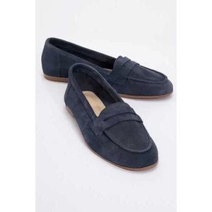 F02 Kot Süet Hakiki Deri Kadın Loafer Ayakkabı