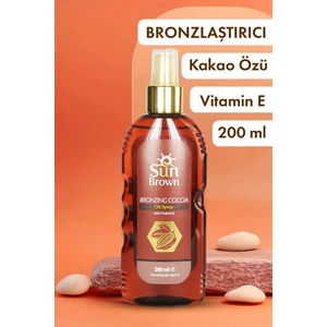 Sun Brown Bronzlaştırıcı Güneş Yağı Kakao Özlü 200 ml SPF 2 Cilt