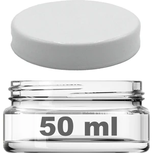50 cc Kavanoz Plastik Beyaz Kapaklı 50 ml Şeffaf Cam Krem Kavanoz 1 Adet