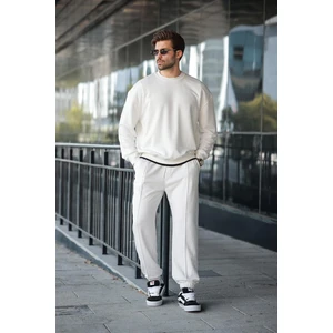 Ekru Bisiklet Yaka Basic Erkek Eşofman Takımı E7323