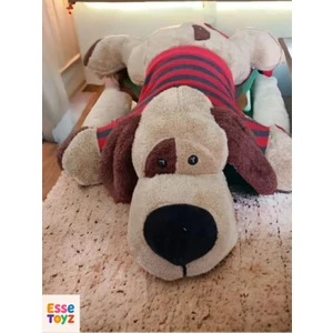 75 cm Tişörtlü Uykucu Köpek Peluş Oyuncak – Yumuşak Uyku Arkadaşı ve Yastık